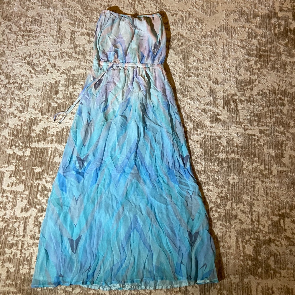 Gypsy 05 Prim geo print strapless maxi dress